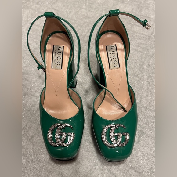 Gucci Vernice Crystal Double G Platform Pumps 36.5 PRICE IS FIRM - Picture 5 of 11